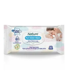 Nature Pure Water Baby Wipes - 60 Pieces