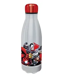 Marvel DC Avengers Stainless Steel Water Bottle Red &  Silver - 600 ml