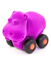 Rubbabu Soft Baby Educational Toy Aniwheelies Hippo Small - Purple