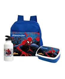Essmak Marvel Spiderman Blue Personalized Backpack Set - 11 Inches