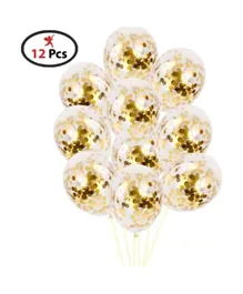 Party Propz Golden Confetti Balloons - Pack of 12