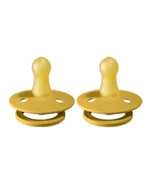 Bibs Pacifier Size 1 Baby Colour Twin Packs  - Mustard