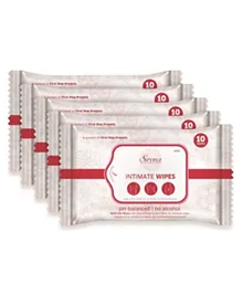 SIRONA Natural Intimate Wipes Pack of 5 - 10 Wipes Each