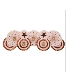 Glitz & Glamour Pinwheels 21st Birthday Pink & Rose Gold - 3 Pieces