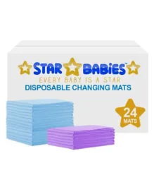 Star Babies Disposable Changing Mats - 24 Pieces