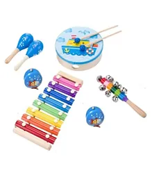 Brain Giggles Wooden Musical Instrument set for Kids - Multicolour
