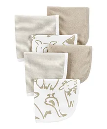 Carter's Wash Cloths Set Tan/Ivory - 6 Pieces