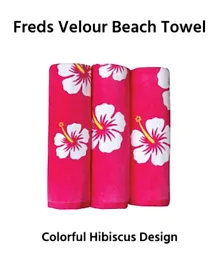 Freds Swim Academy Velour Beach Towel Pink - Pack of 1