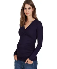 Mums & Bumps - Isabella Oliver Maternity Top - Navy Blue