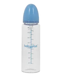 Baby Plus Glass Feeding Bottle Blue - 240ml