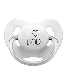 Little Mico I Love Dad Pacifier White - Size 1