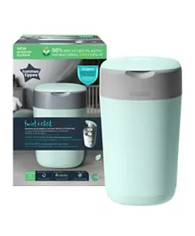 Tommee Tippee Twist & Click Advanced Nappy Bin System, Eco-Friendly, Compact, Seals Odors, Green