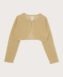 Monsoon Children Solid Niamh Sparkle Knit Cardigan - Gold