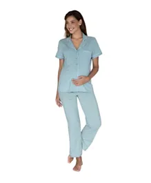 Mums & Bumps-Angel Maternity & Nursing Pajama Set - Sage