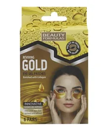 Beauty Formulas Gold Reviving Eye Gel Patches - Pack of 6 Pairs