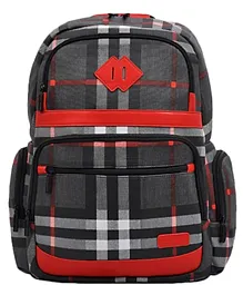 Fusion Checks Backpack Black Red - 18 Inches