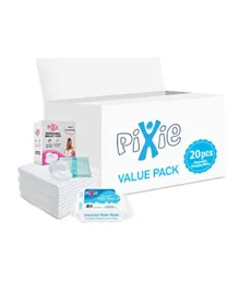 Pixie 20 Disposable Changing Mats with 30 Breast Pad & 36 Water Wipes - Value Pack