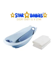 Star Babies Combo Smart Tub with Disposable Towel Pack of 3 - Blue