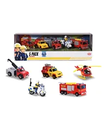 Majorette Fireman Sam Freewheel Vehicle Playset - 5 Pieces