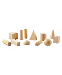 Learning Resources Geometric Solids Wooden Shapes - Pack of 12