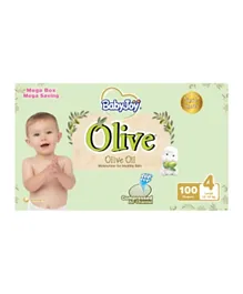 BabyJoy Diapers Olive Mega Pack Large Size 4 - 100 Pieces