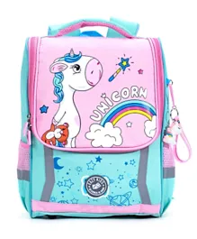 Eazy Kids School Bag Unicorn Green and Pink - 14.5 Inches