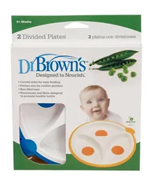 Dr Browns Divided Plates Multi Color - Pack of 2