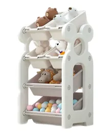 Lovely Baby Storage Rack With 6 Boxes - White