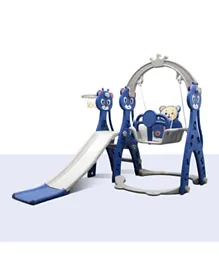 Love Baby Slide & Swing Set With Basketball Hoop - Blue