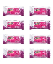 Shopkins Premium Wet Wipes Lilac Pack of 8 - 80 Wipes