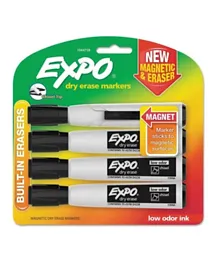Expo 2020 Magnetic Dry Erase Markers Black - Pack of 4
