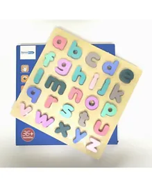 Factory Price Adena Wooden Stacking Tray with Lower-case Alphabet Puzzle Board