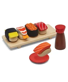 Plan Toys Wooden Sustainable Play Sushi Set - 15 Pieces