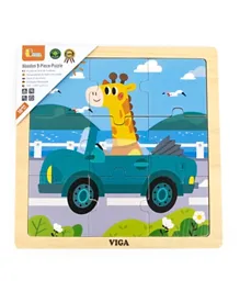 Viga Wooden 9-Piece Puzzle - Car