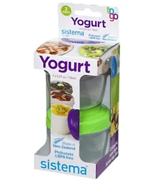 Sistema To Go Collection Yogurt Containers Pack of 2 Assorted - 150mL