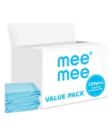 Mee Mee Blue Disposable Changing Mats Value Pack - Pack of 100