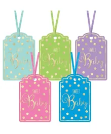 Party Centre Baby Shower Neutral Foil Stamped Tags - Pack of 25