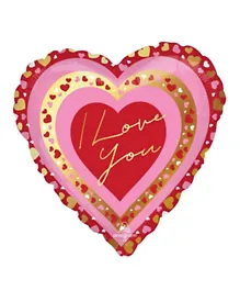 بالون فويل بتصميم قلوب جميلة مع عبارة أحبك من بارتي سنتر