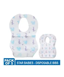Star Babies Disposable Bibs Pack of 5 - Elephant