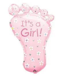 Party Centre It's A Girl Foot Foil Balloon - Pink