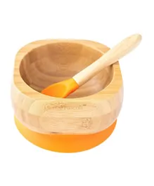 Eco Rascals Bamboo Suction Bowl & Spoon Set - Orange