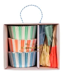 Meri Meri Pastel & Tassel Cupcake Kit Pack of 48 - Multicolour