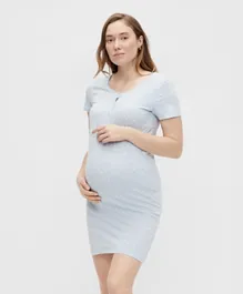 Mamalicious Lia Heart Maternity Dress - Celestial Blue