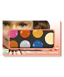 Djeco Metallic Face Paints Colours Palette Pack of 6 - Multicolour