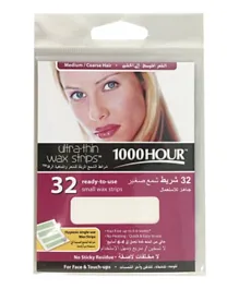 1000HOUR Wax Strip For Coarse Face Hair Medium - 36 Pieces