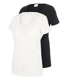 Mamalicious 2 Pack Short Sleeves Maternity Top - Multicolor