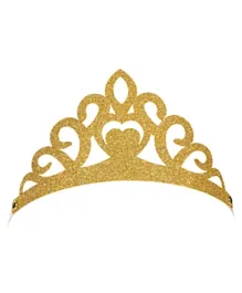 Creative Converting Princess Glitter Tiara With Ribbon Pack of 8 - Golden