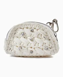 Zippy Small Purse With Sparkly Beads For Girls - White