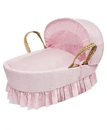 Kinder Valley Broderie Anglaise Palm Moses Basket - Pink