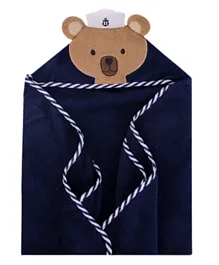 Hudson Childrenswear Sailor Bear Cotton Hooded Towel - Blue